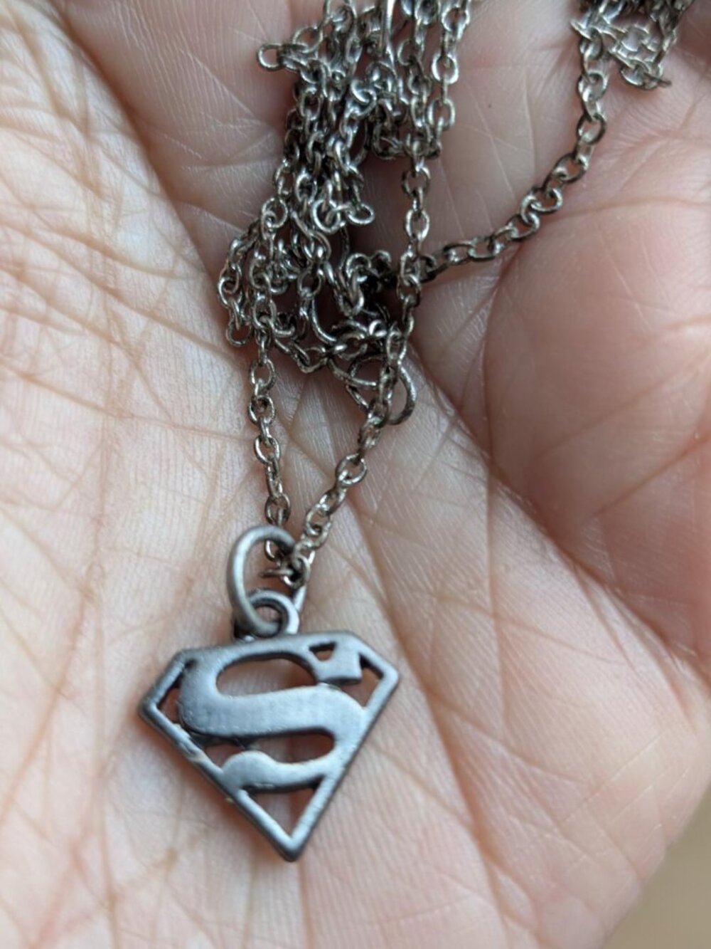 Vintage "S" of "Superman" Pendant Necklace Signed DC (S16)